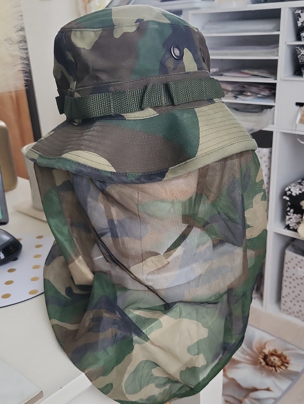 Source Unknown Camo Bucket Hat with Mosquito Net